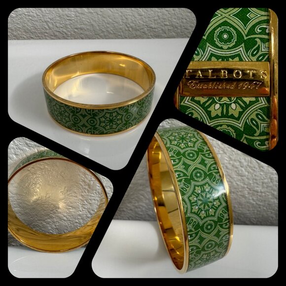 Spring Gold Green Bangle Bracelet EUC - Picture 3 of 6